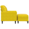 Sillón con taburete terciopelo amarillo 60 cm 4