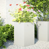 Jardineras hexagonales 2 uds acero blanco 46x40x45 cm 1