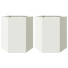 Vasos floreiras de jardim 2 pcs hexagonal 46x40x45cm aço branco 2