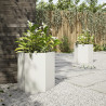Jardineras hexagonales 2 uds acero blanco 46x40x45 cm 4