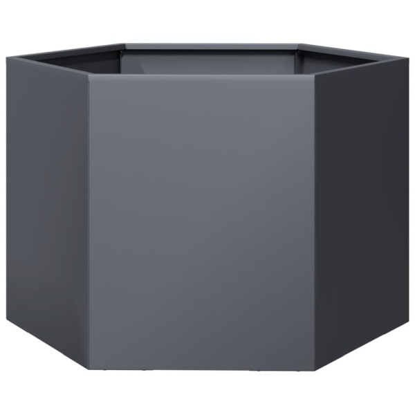 Vaso/floreira de jardim hexagonal 69x60x45 cm aço antracite M 2