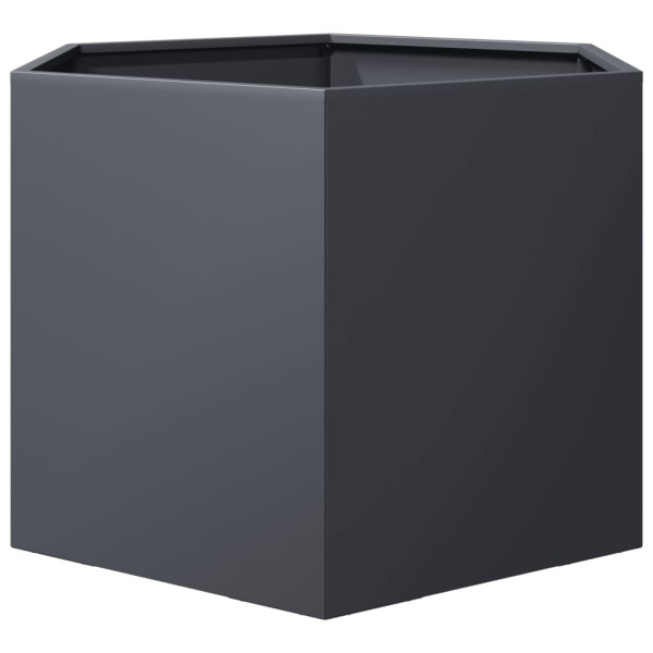 Vaso/floreira de jardim hexagonal 69x60x45 cm aço antracite M 4