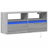 Mueble de TV de pared con luces LED gris Sonoma 100x31x45 cm 3