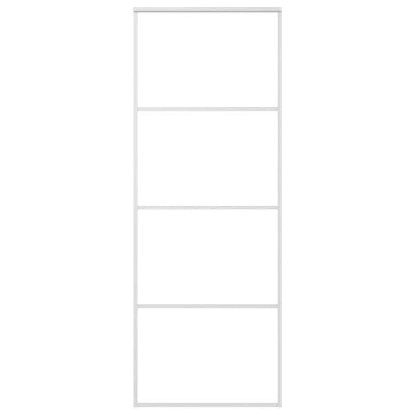 Puerta corredera ESG vidrio y aluminio 76x205 cm blanco M 2
