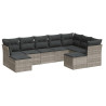 Set muebles jardín 9 pzas y cojines ratán sintético gris claro 2