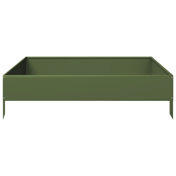 Arriate de acero verde oliva 100x100x26 cm M 4