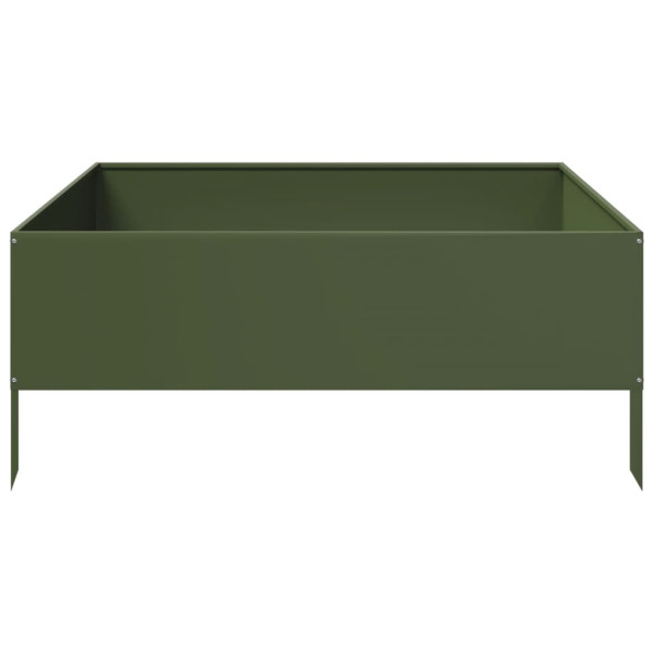 Arriate de acero verde oliva 100x100x25 cm M 4