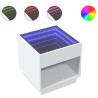 Mesa de cabeceira com luzes LED Infinity 50x50x50 cm branco 2
