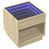 Mesita de noche con Infinity LED roble Sonoma 50x50x50 cm 3
