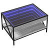 Mesa de centro luzes LED Infinity 70x50x38 cm cinzento sonoma 3