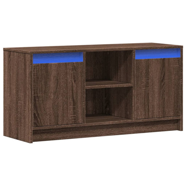 Mueble de TV LED madera ingeniería marrón roble 100x34x50 cm M 3