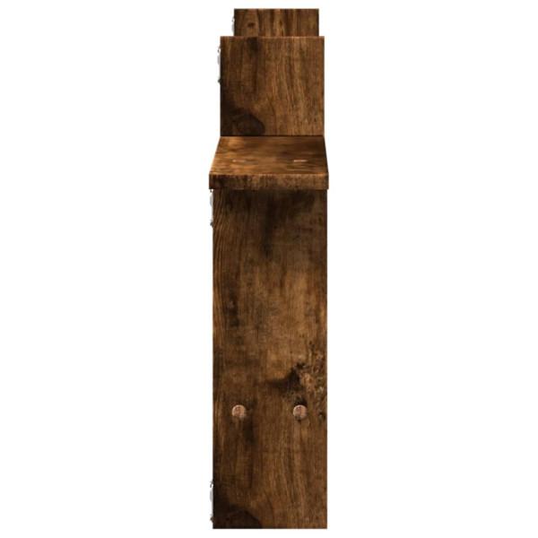 Estantes pared 2 uds madera ingeniería roble ahumado 50x12x50cm M 5