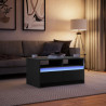 Mesa de centro com luzes LED derivados de madeira preto 5
