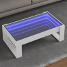 Mesa de centro luzes LED Infinity 90x53x30 cm branco 1