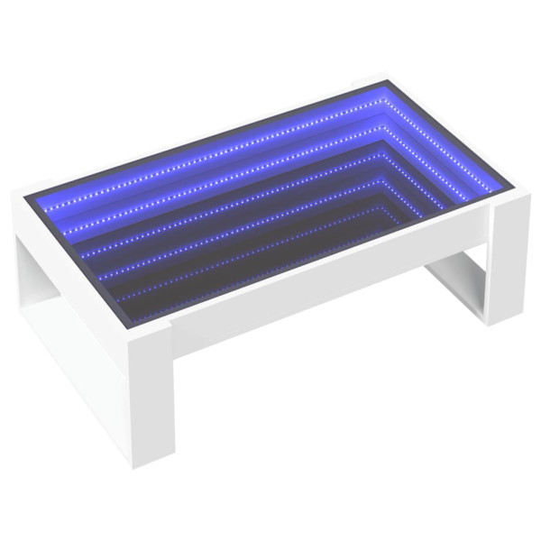 Mesa de centro luzes LED Infinity 90x53x30 cm branco M 3