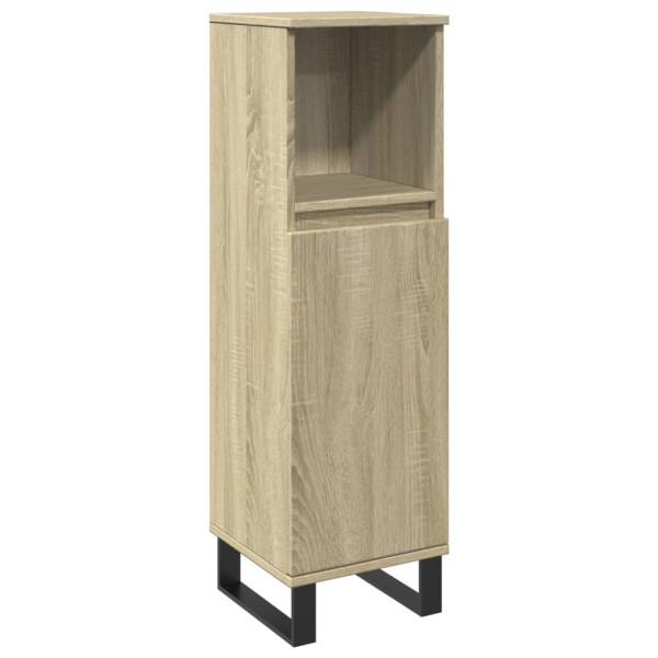 Armario de baño madera contrachapada roble Sonoma 30x30x100 cm M 2
