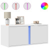 Mueble de TV de pared con luces LED blanco 80x31x35 cm 2