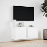 Mueble de TV de pared con luces LED blanco 80x31x35 cm 4