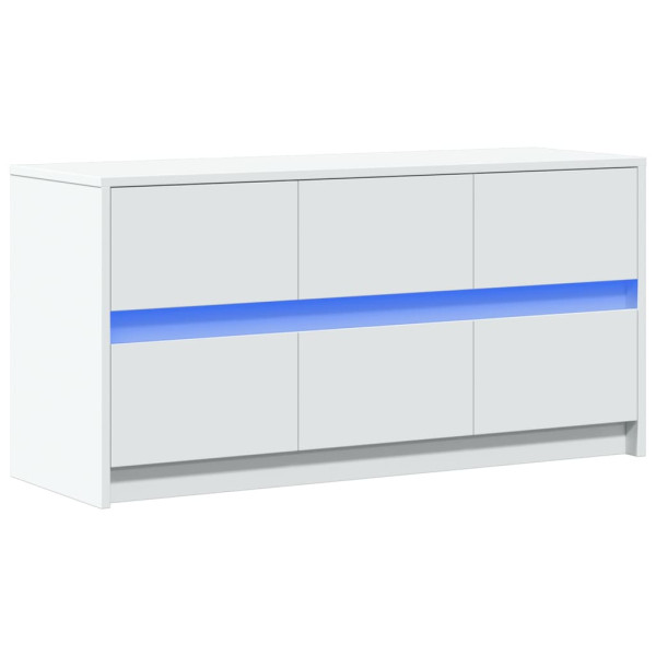 Mueble de TV con LED madera de ingeniería blanco 100x34x50 cm M 3