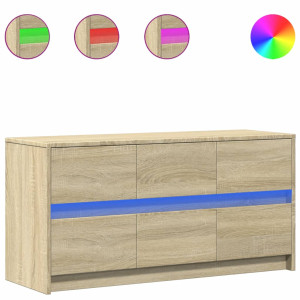 Mueble de TV LED madera de ingeniería roble Sonoma 100x34x50 cm H