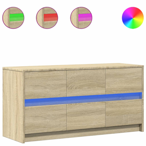 Mueble de TV LED madera de ingeniería roble Sonoma 100x34x50 cm M 2