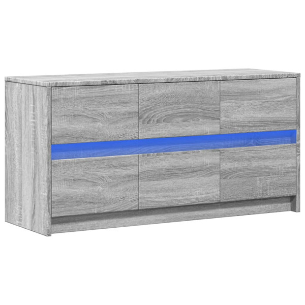 Mueble de TV con LED madera ingeniería gris Sonoma 100x34x50 cm M 3