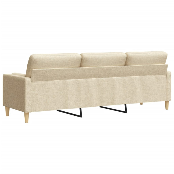 Sofá 3 lugares com almofadas decorativas 210 cm tecido creme M 5