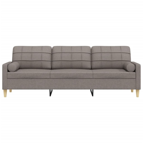 Sofá de 3 plazas con cojines tela gris taupe 210 cm M 3