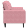 Sofá 2 lugares c/ almofadas decorativas 140 cm veludo rosa 4