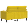 Sofá 2 lugares c/ almofadas decorativas 120 cm veludo amarelo 5
