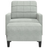 Sillón con taburete terciopelo gris claro 60 cm 3