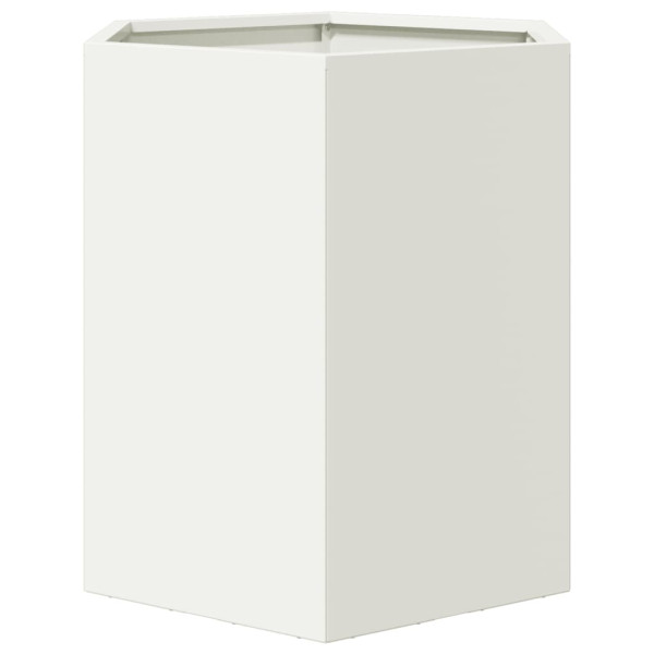 Vaso/floreira de jardim hexagonal 46x40x45 cm aço branco M 5