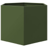 Vaso/floreira de jardim hexagonal 69x60x45cm aço verde azeitona 4