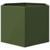 Vaso/floreira de jardim hexagonal 69x60x45cm aço verde azeitona 5