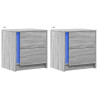Mesas cabeceira c/ LEDs 2 pcs derivados madeira cinza sonoma 3