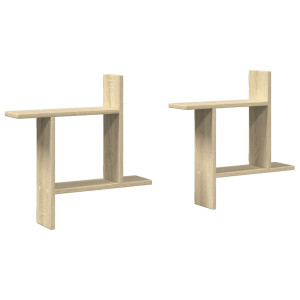 Estantes pared 2 uds madera ingeniería roble Sonoma 50x12x50 cm H