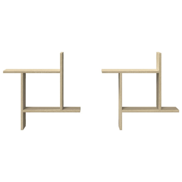 Prateleiras de parede 2pcs derivados de madeira carvalho sonoma M 4