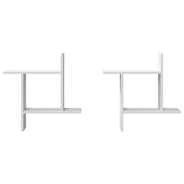 Estantes de pared 2 uds madera ingeniería blanco 50x15x50 cm M 4