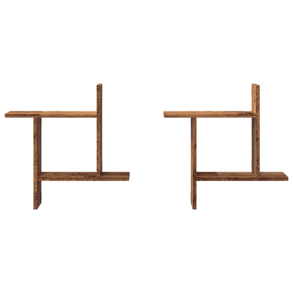 Prateleiras de parede 2 pcs derivados de madeira madeira velha M 4