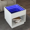 Mesa de centro luzes LED Infinity 50x50x50 cm branco 1