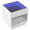 Mesa de centro luzes LED Infinity 50x50x50 cm branco 3