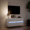Mueble de TV de pared con luces LED blanco 100x31x45 cm 5