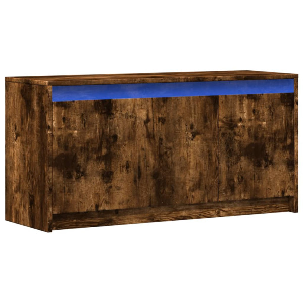 Mueble de TV LED madera ingeniería roble ahumado 100x34x50 cm M 3