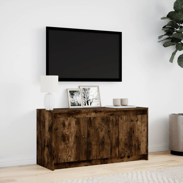 Mueble de TV LED madera ingeniería roble ahumado 100x34x50 cm M 4