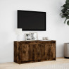 Mueble de TV LED madera ingeniería roble ahumado 100x34x50 cm 4