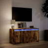 Mueble de TV LED madera ingeniería roble ahumado 100x34x50 cm 5