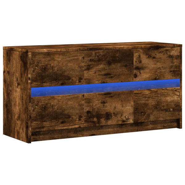 Mueble de TV LED madera ingeniería roble ahumado 100x34x50 cm M 3