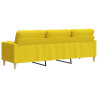 Sofá 3 lug. c/ almofadas decorativas 210cm tecido amarelo-claro 5