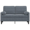 Sofá de 2 plazas con cojines terciopelo gris oscuro 120 cm 3