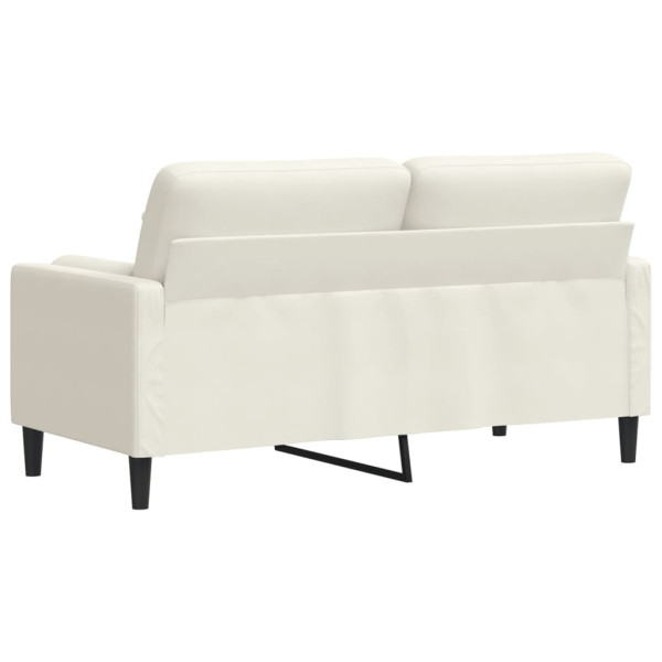 Sofá 2 lugares c/ almofadas decorativas 140 cm veludo creme M 5